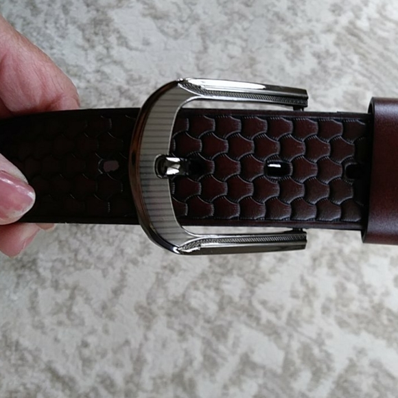 Canyon Sky Eagle Leather Honeycomb Print Belt - Picture 4 of 16